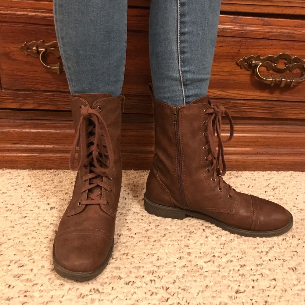 Brown Combat Boots